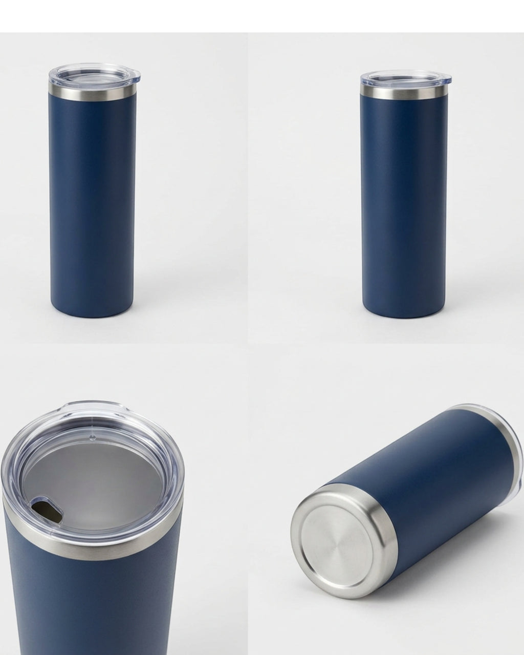 Etchstud Skinny Insulated Tumbler Navy 16 oz