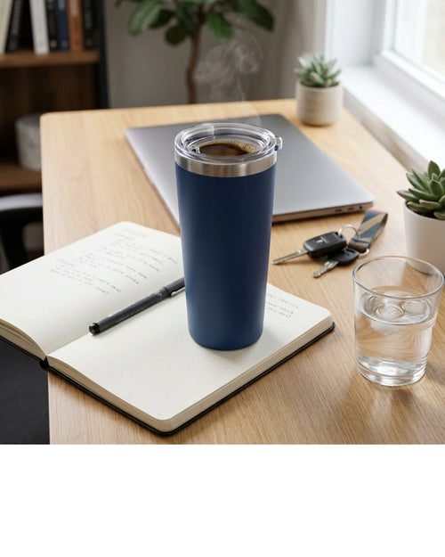 Etchstud Skinny Insulated Tumbler Navy 16 oz