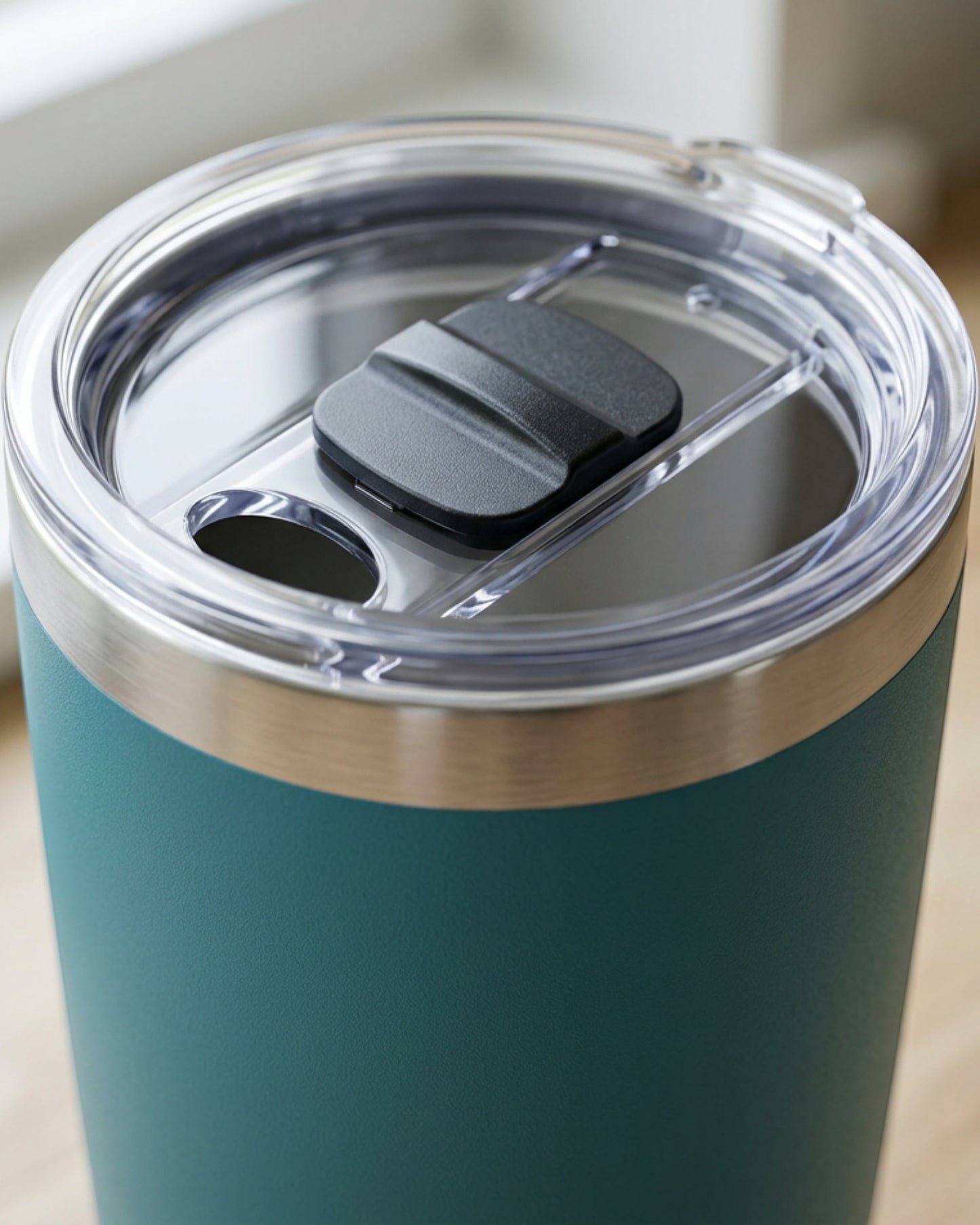 Etchstud Insulated Tumbler with Magnetic Slider Lid 590 ml Teal - Detail view
